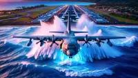 EFF Magazine | US-Marineflugzeug überrollt Landebahn und landet in der Kaneohe Bay, Hawaii